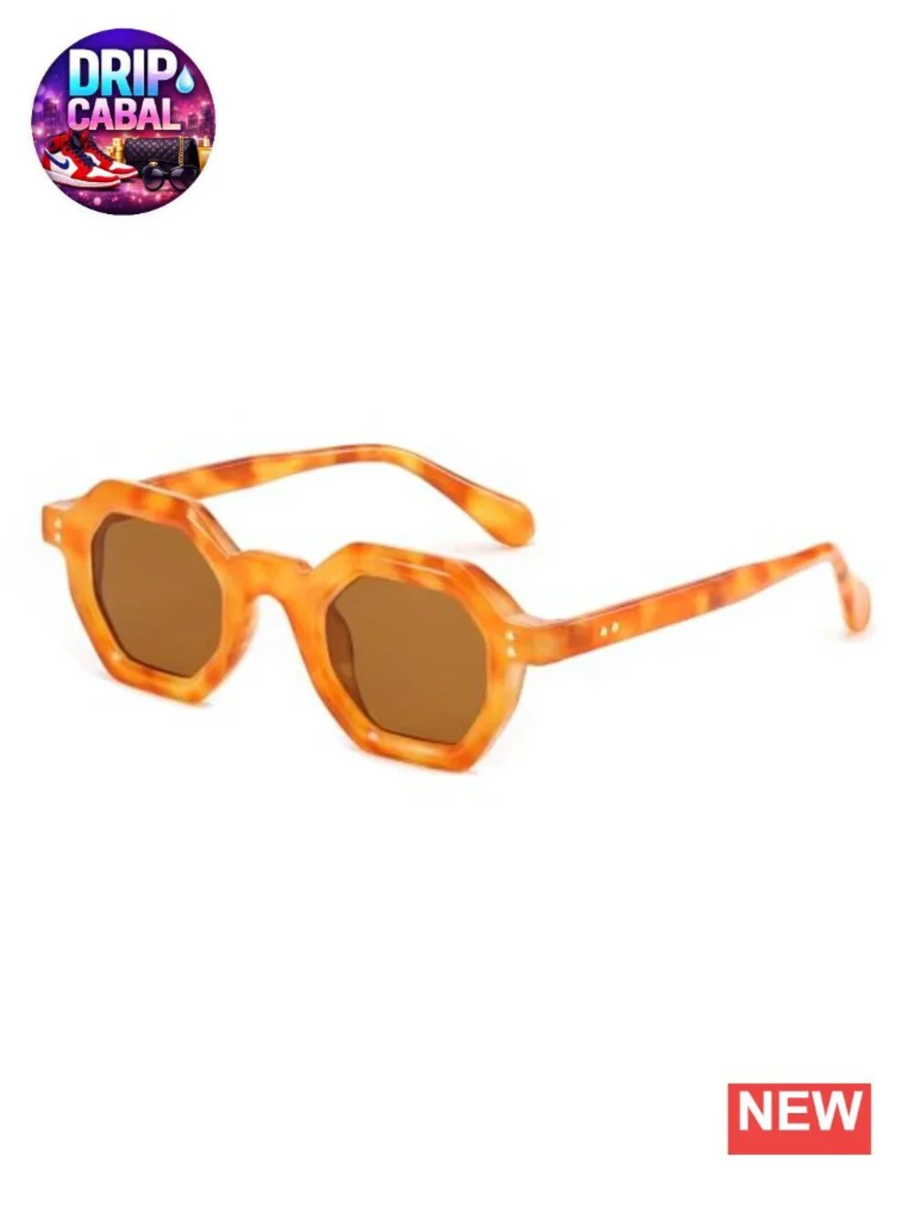 Retro Octagon Sunglasses for Women UV400 Protection Thick Frame Polycarbonate